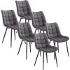 WOLTU 6X Chaise de Salle à Manger Chaise Design Moderne Assise en Velours Bien rembourrée Cadre en métal, Gris Foncé, BH142dgr-6