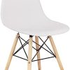 WV LeisureMaster Lot de 6 Chaises Blanches de Salle à Manger Chaise de Cuisine avec Pieds en Bois