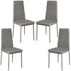YIFAA Lot de 4 Chaises de Salle à Manger en Similicuir,Chaises de Cuisine avec Haut Dossier (4-Gris)