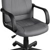 Yaheetech Chaise Bureau Fauteuil de Direction Ergonomique Hauteur Réglable Similicuir Yaheetech Chaise Bureau Fauteuil de Direction Ergonomique Hauteur Réglable Similicuir Pivotante Charge Max 136kg Gris