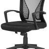 Yaheetech Chaise/Fauteuil de Bureau Ergonomique Pivotant en Maille avec Dossier/Accoudoirs/Siège Yaheetech Chaise/Fauteuil de Bureau Ergonomique Pivotant en Maille avec Dossier/Accoudoirs/Siège et Base Plus Large Noir 60 x 56 x 90-100 cm