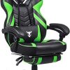 Zeanus Chaise Gaming pour Adultes, Fauteuil Gamer avec Massage, Chaise de Jeu avec Repose-Pieds, Inclinable Chaise Gaming, Haute Dossier Fauteuil de Jeu PC, Ergonomique Fauteuil Gaming (Vert)