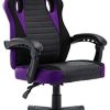play haha. Chaise de bureau pivotante de style course pour ordinateur - Chaise de conférence ergonomique avec soutien lombaire - En cuir synthétique - Avec vérin à gaz - Testé SGS (Violet)
