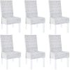 vidaXL 6X Chaise de Salle à Manger Rotin Kubu Bois de Manguier Cuisine Dîner