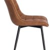 WOLTU BH207hbr-2 Chaise de Salle à Manger Lot de 2 Chaise de Cuisine Assise rembourrée en Similicuir,Pieds en métal Stable,Brun Clair