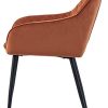 JYMTOM Lot de 2 Chaises en Velours au Style Moderne avec Dossier et Accoudoirs et Des Pieds en Métal (Orange)