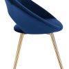WOLTU Lot de 2 Chaises de Salle à Manger avec Velours siège et métal Pieds,Chaise de Chambre à Coucher Bleu BH230bl-2