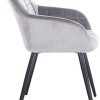 312iCEVE4fL._AC_.jpg WOLTU Lot de 2 Chaises de Salle à Manger avec accoudoirs, Chaise de Salon Structure en métal et Assise en Velours,Gris BH93gr-2