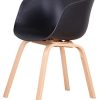 Muebles Home Lot de 4 chaises de salle à manger modernes et rétro avec dossier et pieds en bois pour salle à manger, chambre à coucher