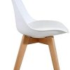 Ensemble de chaises de Salle à Manger 2/4 Chaise de Bureau à Domicile avec siège rembourré Pieds en Bois pour Salle à Manger Cuisine Salon Chambre Maison Cuisine Meubles (White)
