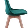 314uBNMQLVL._AC_.jpg BenyLed Lot de 4 Chaises de Salle à Manger en Velours avec Assise Rembourrée et Pieds en Bois Idéal pour Salle à Manger, Salon, Chambre, etc. (Vert foncé)