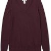 Amazon Essentials Pull Classique léger à Manches Longues et col en V Femme