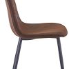 JaHECOME Lot de 4 chaises de salle à manger style scandinave vintage en daim synthétique avec dossier et pieds en acier (marron, 4)