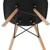 BenyLed Lot de 6 Chaises de Salle à Manger Contemporaines en Plastique Design Rétro Chaise D'appoint pour Salle à Manger, Cuisine, Bureau, Restaurant, etc (Noir)