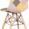 BenyLed Lot de 6 Chaises de Salle à Manger Rétro Patchwork Chaise Tissu Salle à Manger Chaise pour Cuisine Salle à Manger (Jaune-6pcs)