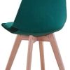31BoLKkjjL._AC_.jpg BenyLed Lot de 4 Chaises de Salle à Manger en Velours avec Assise Rembourrée et Pieds en Bois Idéal pour Salle à Manger, Salon, Chambre, etc. (Vert foncé)