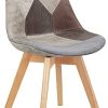 Lot de 4 chaises de salle à manger modernes avec pieds en bois de hêtre massif pour chambre à coucher, salon