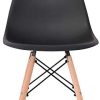 BenyLed Lot de 6 Chaises de Salle à Manger Contemporaines en Plastique Design Rétro Chaise D'appoint pour Salle à Manger, Cuisine, Bureau, Restaurant, etc (Noir)