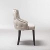 PS Global Ensemble de 2 chaises de salle à manger de luxe Grace, clous chromés faciles à assembler, dossier capitonné, dossier profond, velours en peluche neuf (crème)