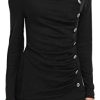 31GADcEavPL._AC_.jpg MISS MOLY Pull Femme Hiver Chic Manches Longues Jointif Couleur Tops Sweatshirt Blouse