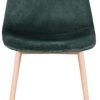 ZMALL Lot de 4 chaises de salle à manger en velours avec pieds en bois pour maison, cuisine, salon, salle à manger, vert