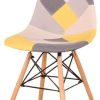 BenyLed Lot de 6 Chaises de Salle à Manger Rétro Patchwork Chaise Tissu Salle à Manger Chaise pour Cuisine Salle à Manger (Jaune-6pcs)