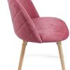Chaise de Salle à Manger en Velours - Lot de 2, 4, 6, 8, Pieds en Bois Hêtre, Style Moderne, Couleurs au Choix - Chaise Scandinave pour Salon, Chambre, Cuisine, Bureau (Lot de 8, Rose)