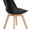 TecTake 800852 Lot de 2 Chaises de Salle à Manger Style Scandinave Mobilier d´Intérieur Pieds Bois Massif Design Moderne – Diverses Couleurs (Noir)