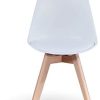 Ensemble de chaises de Salle à Manger 2/4 Chaise de Bureau à Domicile avec siège rembourré Pieds en Bois pour Salle à Manger Cuisine Salon Chambre Maison Cuisine Meubles (White)