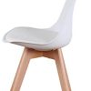Ensemble de chaises de Salle à Manger 2/4 Chaise de Bureau à Domicile avec siège rembourré Pieds en Bois pour Salle à Manger Cuisine Salon Chambre Maison Cuisine Meubles (White)