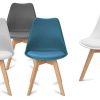 31ahZs6HvBL._AC_.jpg IDMarket - Lot de 4 chaises SARA Gris foncé, Gris Clair, Blanc et Bleu