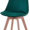 31as3voVKxL._AC_.jpg BenyLed Lot de 4 Chaises de Salle à Manger en Velours avec Assise Rembourrée et Pieds en Bois Idéal pour Salle à Manger, Salon, Chambre, etc. (Vert foncé)
