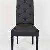 31c8TxipSyL._AC_.jpg Tommychairs - Set 4 chaises Chantal pour Cuisine et Salle à Manger, Structure en Bois de hêtre peindré en Noir, Assise et Dossier rembourrés et revêtus en Cuir Artificiel Noir avec Boutons