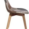 THE HOME DECO FACTORY HD6137 Lot De 2 Chaises Salon Salle A Manger Patchwork Multicolore Bois PU Scandinave, Polyuréthane, 46x85x55 cm