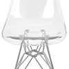 Lot de 6 Ghost Chaises en Acrylique Polycarbonate + Acier pour Salle à Manger, Salon, 46 x 40 x 86 cm, Transparent