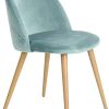 Lot de 2/4/6 Chaises en Velours Style Scandinave Pieds en Métal Chaise de Salle à Manger (Vert, 2)