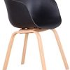 Muebles Home Lot de 4 chaises de salle à manger modernes et rétro avec dossier et pieds en bois pour salle à manger, chambre à coucher