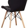 Uderkiny Lot de 4 chaises - Chaise de Salle à Manger avec Dossier en Cuir et Pieds en Bois de hêtre, Convient à la Salle à Manger à la Cuisine au Salon, etc (Noir01)