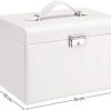 31nHCGMKbEL._AC_.jpg SONGMICS Boîte à bijoux, Organisateur à bijoux avec 2 tiroirs, Coffre à bijoux verrouillable avec miroir, Boîte de voyage portable, doublure en velours, idée cadeau, Blanc JBC121W