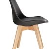 TecTake 800852 Lot de 2 Chaises de Salle à Manger Style Scandinave Mobilier d´Intérieur Pieds Bois Massif Design Moderne – Diverses Couleurs (Noir)
