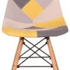 BenyLed Lot de 6 Chaises de Salle à Manger Rétro Patchwork Chaise Tissu Salle à Manger Chaise pour Cuisine Salle à Manger (Jaune-6pcs)