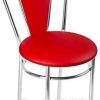 BSD Design Moderne Chaise de Salle à Manger en Cuir Faux, Lot de 4 Chaises de Salle à Manger avec Pieds en Métal - Tulipan Plus - Couleur: Rouge - Lot de 4