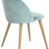 Lot de 2/4/6 Chaises en Velours Style Scandinave Pieds en Métal Chaise de Salle à Manger (Vert, 2)