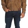 41AOCyWf8L._AC_.jpg Hommes Blouson en Cuir Classique Robert Marron Nubuck Bomber Manteau