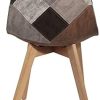 THE HOME DECO FACTORY HD6137 Lot De 2 Chaises Salon Salle A Manger Patchwork Multicolore Bois PU Scandinave, Polyuréthane, 46x85x55 cm