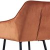 JYMTOM Lot de 2 Chaises en Velours au Style Moderne avec Dossier et Accoudoirs et Des Pieds en Métal (Orange)