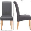 411TkYjPqJL._AC_.jpg SONGMICS Chaises de Salle à Manger, Lot de 2, Rembourré, Dossier Haut, Revêtement en Lin-Coton, Pieds en Bois Massif, Gris Foncé et Couleur Boisée LDC21GY