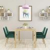 Lestarain Lot de 2 Chaises de Salle à Manger avec Dossier Chaise de Cuisine Rétro Chaise de Salon Assise en Velours et Pieds en Métal,Vert foncé
