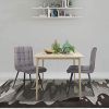 Lestarain Lot de 6 Chaises de Salle à Manger Rétro Chaises de Cuisine Chaises de Salon Rembourrée en Lin,Pied en métal,Chaises avec Dossier Gris Foncé