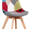 Ensemble de chaises de Salle à Manger Modernes du Milieu du siècle de 4 chaises rembourrées en Patchwork avec Pied de Chaise en hêtre Massif pour Le Salon de la Chambre